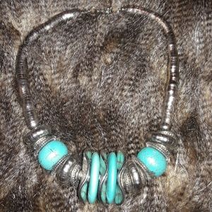 Silver and Turquoise stone necklace